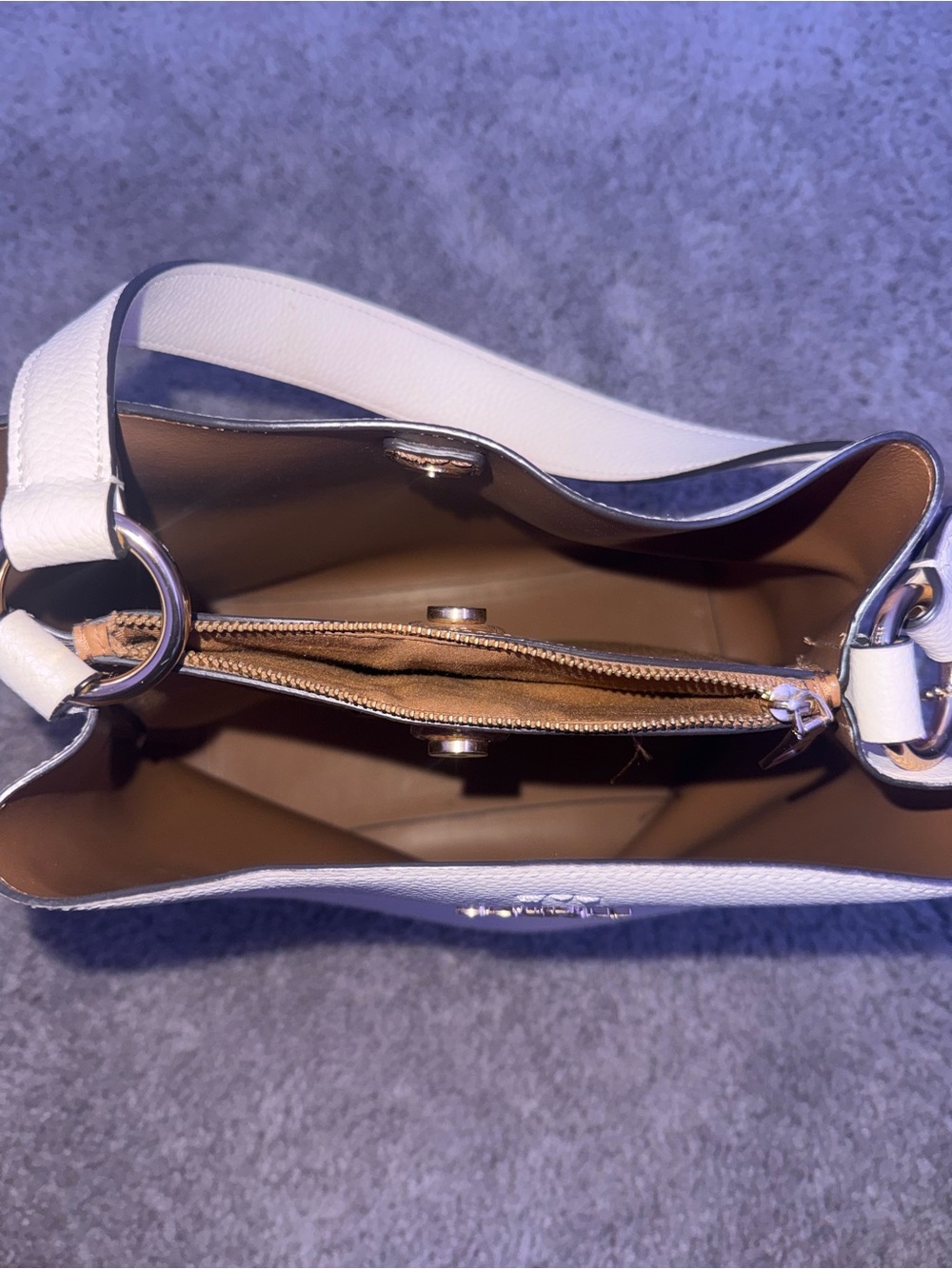 Coach Town Bucket Bag in white with light brown interior - Picture 6 of 6